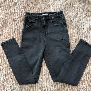 Good American Black Distressed Skinny Jeans